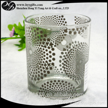 2016 Factroy supplier clear glass votive candle holder with screen printing